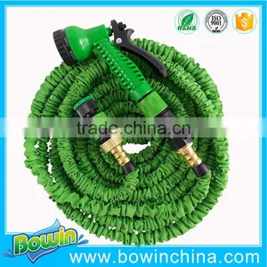 75FT Brass Fitting Expandable Hose With Green Color and 7-funtion Spray Nozzle thumbnail-1