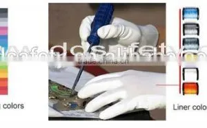Yellow PU Gloves With Knit Wrist White PU Coated Glove thumbnail-5