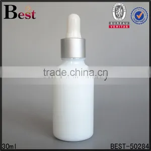 Cosmetic Oil 30ml Glass Bottle White 30ml Glass Dropper Bottle for Skin Care thumbnail-1