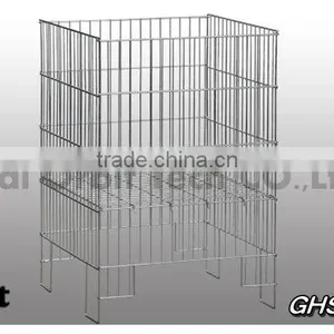 Service Supplies Folding Stackable Container Wire Mesh Basket Warehouse Cage thumbnail-3