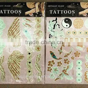 T001-001 The Latest Women Beauty And Personal Care Body Art Golden Glitter Flash Temporary Luminous Tattoo Sticker thumbnail-1