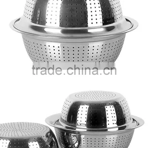 Metal Powder Coated Colander 3pieces in a Set Stainless Steel Fruit Wash Basket thumbnail-3