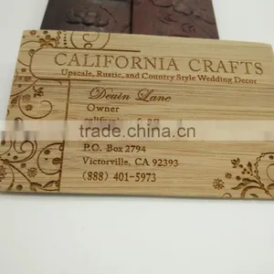 Laser Carved Bamboo Business Card thumbnail-1