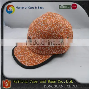 Custom Full Pattern Printed 5 Panel Hat Camp Cap With Embroidery thumbnail-3