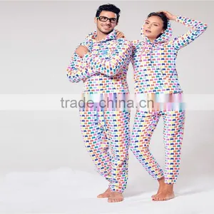 Newest Couple Pajamas With Coral Fleece Pajama ,high Quality Printing thumbnail-1