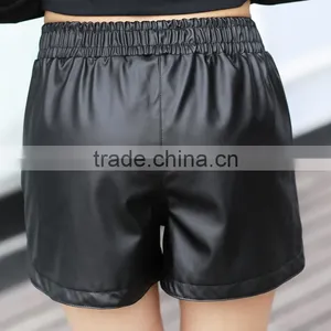 2016 New Fashion High Waist Sexy Lady pu Leather Pants Womens Hot Shorts thumbnail-2