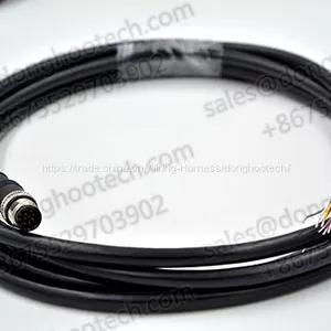 Industrial Ethernet Cables M12 8PIN TO OPEN Cables 3meter 10ft Black GigE Vision Cables / Networking Cables for Baumer I thumbnail-1