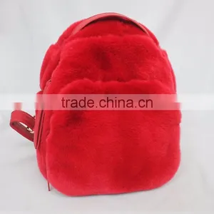 Myfur Customized Dyed Genuine Rex Rabbit Fur Bag Backpack For Teenage thumbnail-2