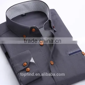 High Quality Customise 2016 New Arrival Cheap Mens Uniform Office Shirt With Private Logo thumbnail-5