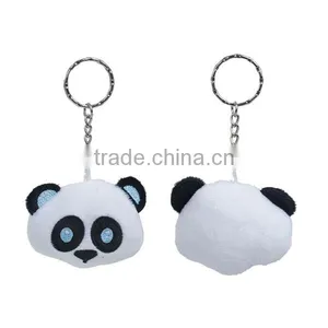 Plush Keychain & Keyring Panda Animal Silver Tone Black & White Emoji Pattern Carved 11cm x 5.9cm thumbnail-3
