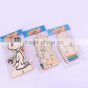 Kids Graffiti Drawing Board With Color Brush Wood Educational Toy thumbnail-1