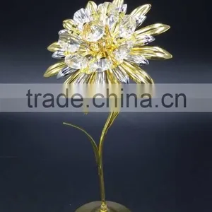 k9 Crystal Flower With Golden Plated thumbnail-1