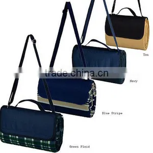 2014Xinbo Grid Print Picnic Outdoor Polyester Fleece Picnic Blanket thumbnail-1