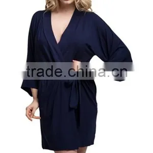 Cheap Cotton Short Kimono Modal Bathrobe thumbnail-6