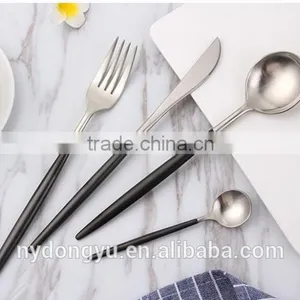 304 Stainless Steel White Gold Knife Fork Spoon 4 Piece Set Tableware/chnuhuka Fork Knife Set Cultery /fancy Dining Tableware thumbnail-6