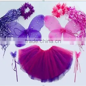 Flower Girls Tutu Dresses With Butterfly Wings Costume Set thumbnail-5