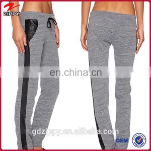Wholesale Fashion Blank Jogger Pants With Leather thumbnail-1