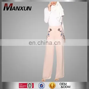 Pluse Size Muslim Cullote Pants Newest Islamic Embroidery Trousers thumbnail-1