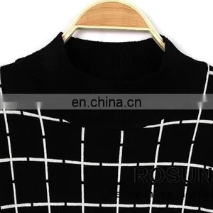 Whloesale Custom Leisure Sweater With Plaid Pattern Wholesale Women Crop Top Sweat Suit thumbnail-4