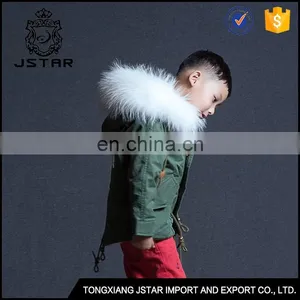 China Cheap Raccoon Fur Jacket Parka Best Warm Children Winter Coat thumbnail-3