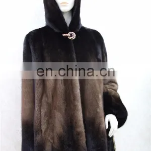 Luxury New Fashion Long Mink Fur Parka Real Mink Fur Coat thumbnail-5