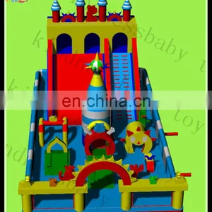 Inflatable Funcity With Slide Inflatable Play Center Giant Inflatable Slide and Obstacle Combo thumbnail-1