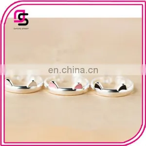 2017 New Style Sterling Silver Opening Adorable Cat Ear Ring Agent thumbnail-1