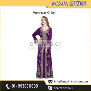 Modern Dubai Caftan With Unique Hand Made Embroidery Design 6011 thumbnail-1