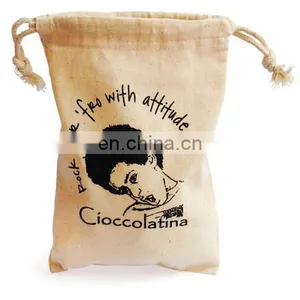 Cotton Muslin Bag With Drawstring and Logo Printing thumbnail-1