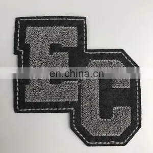Wholesale Custom 100% Embroidery Chenille Patches For Clothing,towel Embroidered Patch in Letter and Number thumbnail-1