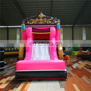 Princess Pumpkin Cart Printing Inflatable Jumping Castle Car With Slide , Inflatable Kids Jumping Toys For Game thumbnail-5