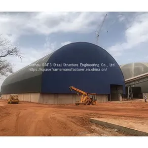 Large Span Design Space Frame Steel Structural Arch Roof Design Coal Storage Shed thumbnail-2
