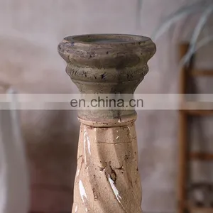 Wholesale Vintage Home Decoration Piece Hotel Custom Cheap Cement Antique Candle Stand Holders thumbnail-2