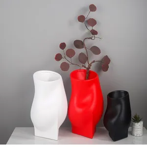European Style New Design Concave Belly Bottle Ceramic Flower Vase For Hotel And Garden thumbnail-5