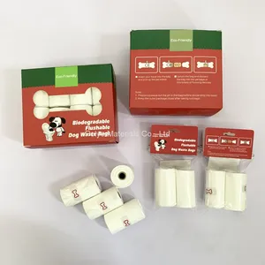 White Color Water Soluble Dog Poop Bags Flushable Dog Waste Bags 100% Biodegradable thumbnail-5