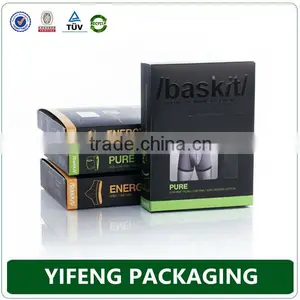 High Quality Plane Shape Folding Underwear Packing Black Paper Box thumbnail-1