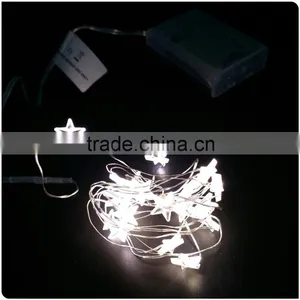 Battery Operated Warm White Copper Wire With Little Stars Mini Led Christmas Lights thumbnail-1