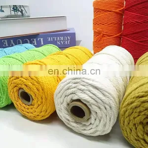 Twisted Type Braided Single Strand Cotton Rope Cord Braided 6mm thumbnail-1