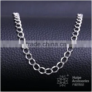 Hot Sales Wholesale Fashion Rhodium Plated Beautiful Curb Chain Of Necklace thumbnail-1