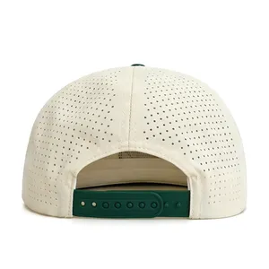 Waterproof Laser Cut Perforated Outdoor Running Hat Breathable 5 Panel Camper Caps for Men Women New Design Soft Top Sports Cap thumbnail-3