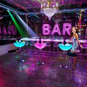 16 Color Variable Luminous Table Chair Set IP65 Waterproof Design Perfect for Outdoor Use Hotels Bars and Various Outdoor Activities thumbnail-1