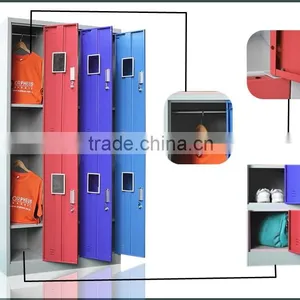 Multi-purpose Metal Locker Adjustable Shelves Steel Locker Wardrobe 3 Wide 2 Tier Metal School Locker thumbnail-6