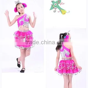 Supply Beautiful Show Girls Dance Costume Kids Modern Dance Arabic Mongolian Dance Sequin Costume thumbnail-3