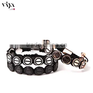Rose Gold Plating Satinless Steel Beads Bracelet Colorful Chinese Knot Bangle Mens Bracelet thumbnail-5
