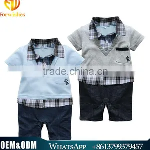 2016 New Arrival Baby Boy Kids Clothes Handsome Boy Jumpsuit Boy Lapel Rompers thumbnail-1