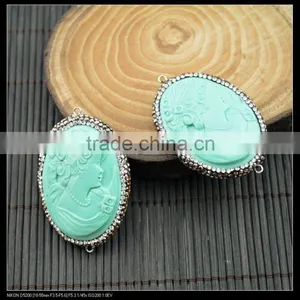 Wholesale LFD-0030B Mixed Color Cameo Pave Rhinestone Crystal Connector Beads Jewelry Making thumbnail-6