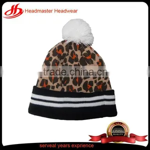 Winter Ball on Top Beanie Hats With Custom Label thumbnail-1