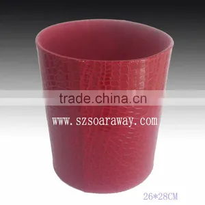 Home and Office Use Faux Leather pu Round Innovative Waste Bin Factory thumbnail-4