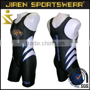 Sublimated Cool Cheap Wrestling Singlets Black Wrestling Singlets thumbnail-1