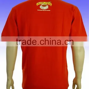 Printing Plain Cotton Red Short Sleeve T-shirt Made in China thumbnail-6